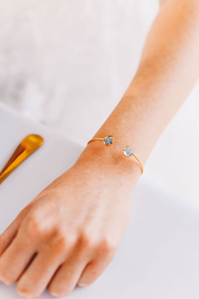 Bracelet jonc 2 myosotis