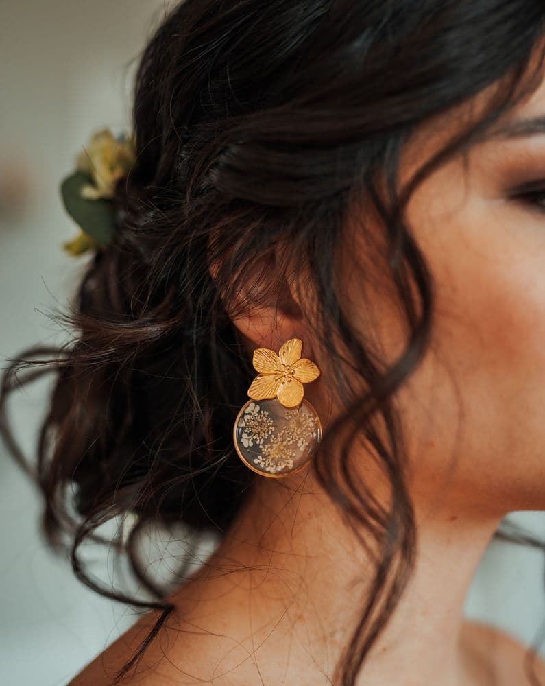 Boucles d'oreilles grande dentelle de fleur