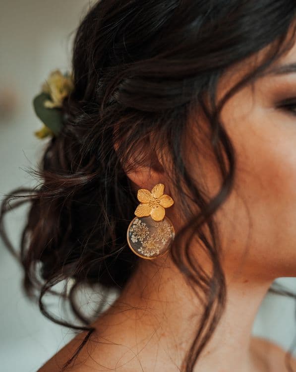 Boucles d'oreilles grande dentelle de fleur