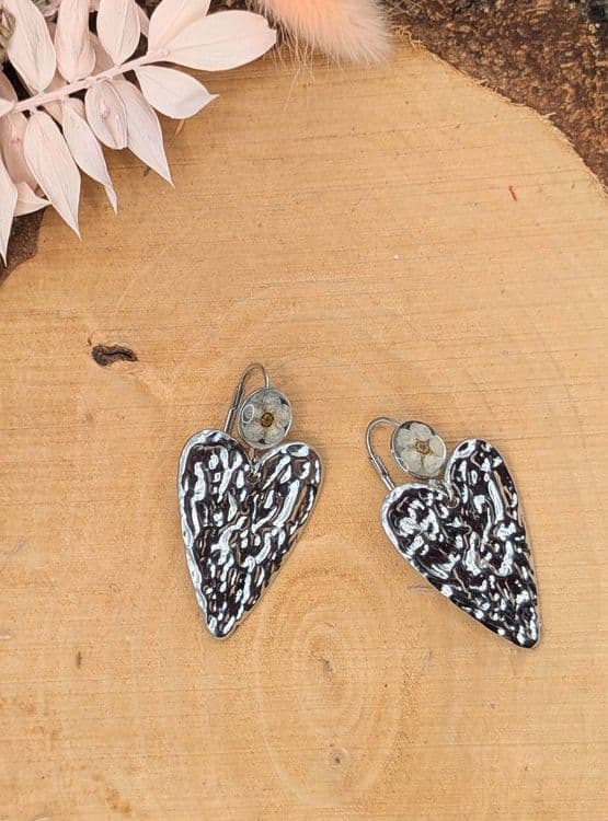Boucles d'oreilles coeur spirée