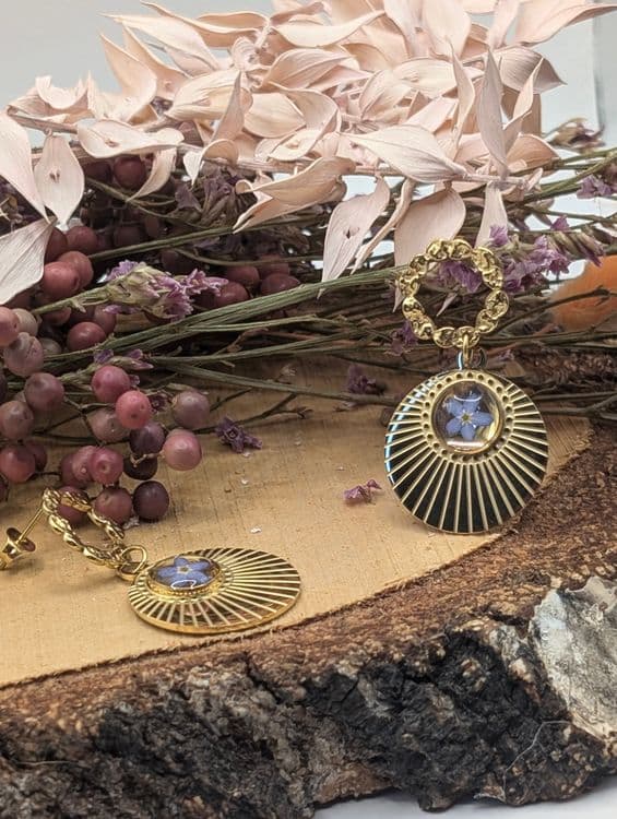 Boucles d'oreilles coquillage myosotis