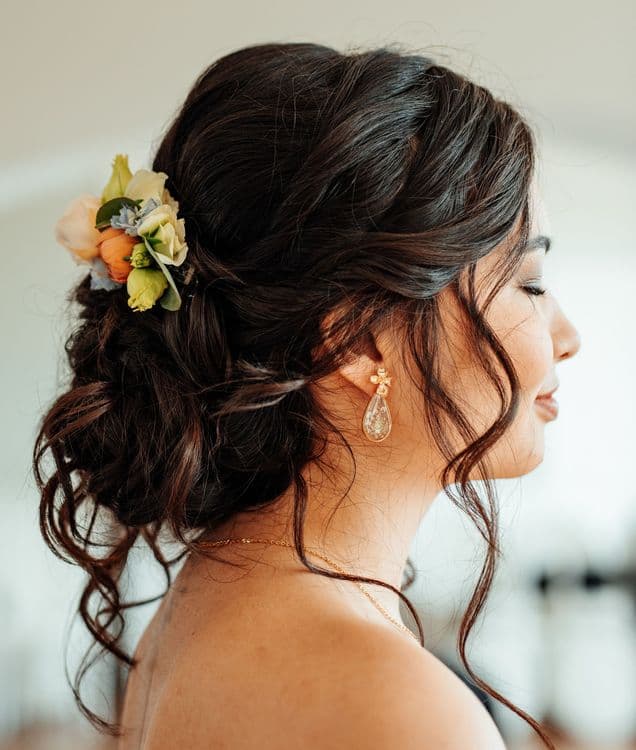 Boucles d'oreilles goutte dentelle de fleur