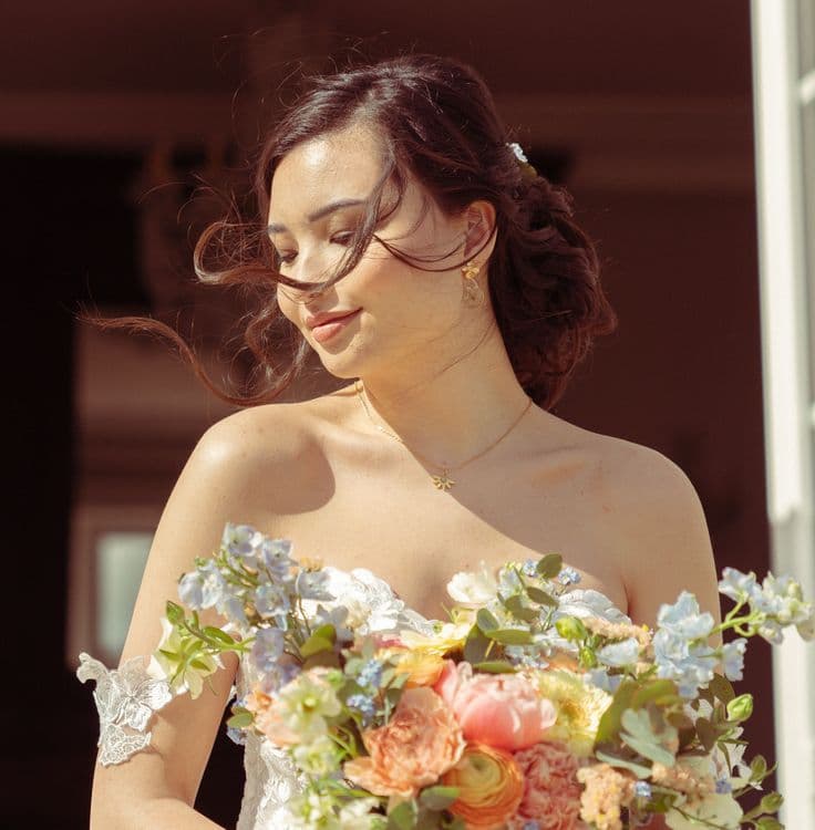 Boucles d'oreilles goutte dentelle de fleur